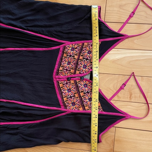 M.   One Teaspoon   Amazing Embroidered Black and Pink Mini Dress - Picture 6 of 6